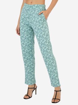 Bonjour - Women Rayon Relaxed-Fit Aruba Blue Lounge Pyjama Pants