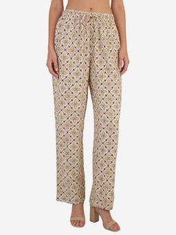 Bonjour - Women Rayon Relaxed-Fit Lounge Pyjama Pants - White