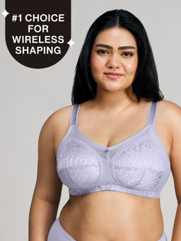 Nykd by Nykaa - Ultimate No Bulge, Shape & Support Non Padded Non Wired Lace Bra-M.Blue- NYB033