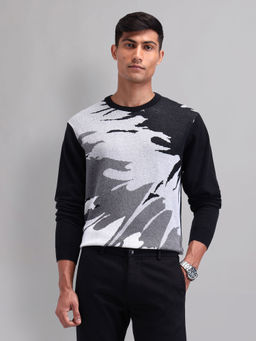 AD By Arvind - Modern Slim Fit Printed Sweater