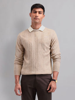 AD By Arvind - Modern Slim Fit Patterned Knit Sweater