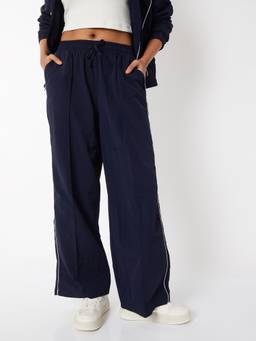 max - Women Wide-Leg Sports Track Pants Blue