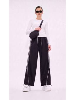Kvetoo - Womens Wide Leg Track Pants Black