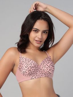 Clovia - Polyamide Padded Full Cup Wire Free T-Shirt Bra - Pink