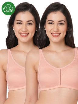 Inner Sense - Organic Cotton Full Coverage Plus Size M Frame Bra Peach (Pack of 2)