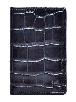 Eske - Oz world Card Holder 5 Card Holders Navy Blue Hand-Stitched Croco