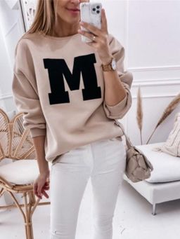 Oh Rare - Women Beige Embroidered Sweatshirt