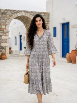 Missprint - Multi-Color Floral Printed Cotton Dress