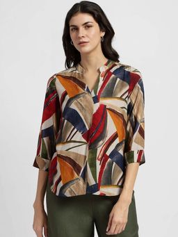 FableStreet - Abstract Print Top - Multi-Color
