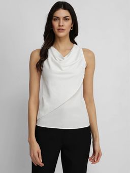 FableStreet - Cowl Neck Top - White