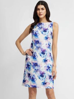 FableStreet - Floral Shift Dress - Blue