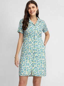 FableStreet - Ditsy Floral Dress - Blue