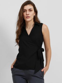 FableStreet - Black Wrap Top
