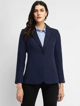 FableStreet - Single Breasted Blazer - Navy Blue