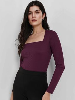 FableStreet - Wine Pull On Full Sleeves Top