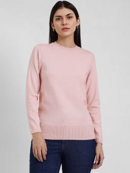 FableStreet - Ultra LivSoft Round Neck Sweater - Pink