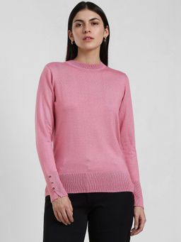 FableStreet - LivSoft Round Neck Sweater - Pink