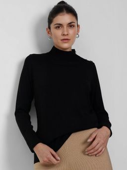 FableStreet - LivSoft High Neck Sweater - Black