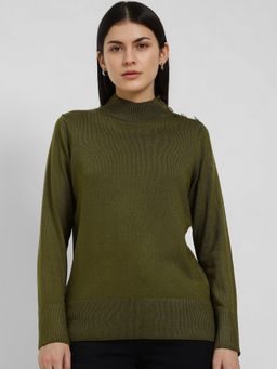 FableStreet - LivSoft High Neck Sweater - Olive