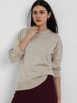 FableStreet - LivSoft Round Neck Sweater - Beige