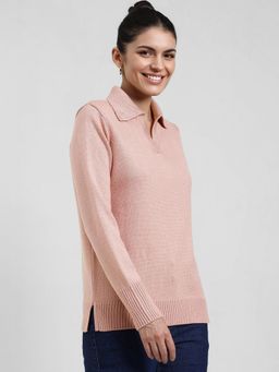 FableStreet - LivSoft Polo Neck Sweater - Pink