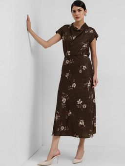 FableStreet - Plaid Floral Co-Ord - Olive - Brown