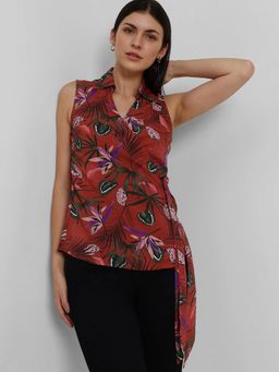FableStreet - Printed Wrap Top - Rust