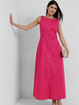 FableStreet - A-Line Dress - Fuchsia - Pink