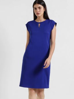 FableStreet - Drop Shoulder Shift Dress - Blue