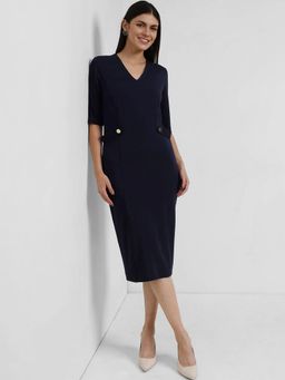 FableStreet - Bodycon Dress - Navy - Navy Blue