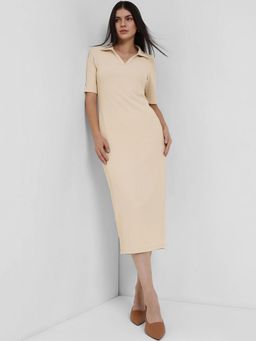 FableStreet - Bodycon Dress - Beige