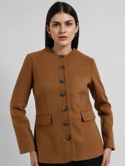 FableStreet - Front Open Blazer - Tan