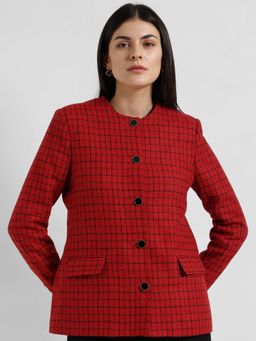 FableStreet - Tweed Blazer - Red