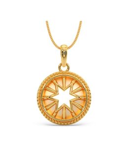Candere by Kalyan Jewellers - 14k Lightweight BIS Hallmark Yellow Gold Pendant for Women