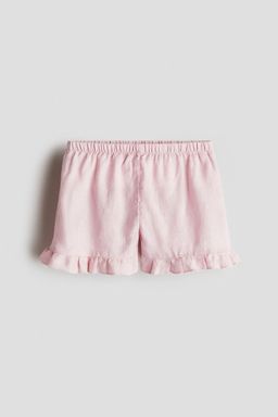 H&M - Girls Pink Frilled Linen Shorts