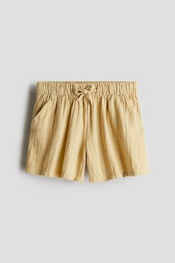 H&M - Girls Yellow Cotton Muslin Shorts
