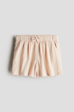 H&M - Girls Beige Cotton Muslin Shorts