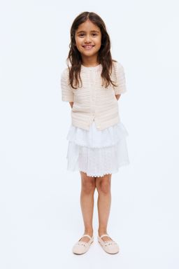 H&M - Girls White Tie Cotton Skort