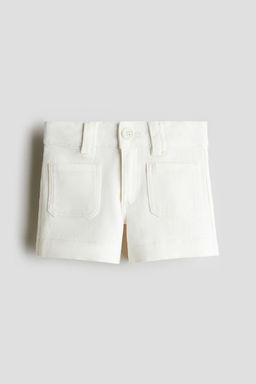 H&M - Girls White Cotton Twill Shorts