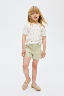 H&M - Girls Green Cotton Twill Shorts