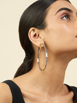 Isharya - 18KT Gold Plated Blue Equinox Glow Party Hoops