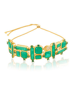 Isharya - 18KT Gold Plated Emerald Green Dreams Choker