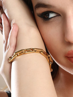 Sohi - Women The Mechanical-Link Chain Bracelet - California Gold