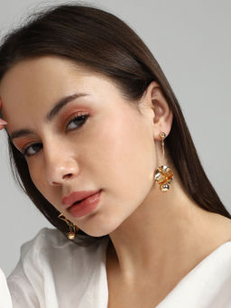 Sohi - Women The Petal-Ball Drop Earrings - California Gold