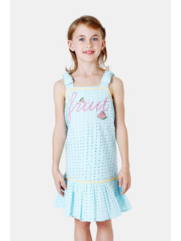 One Friday - Blue Schiffli Dress