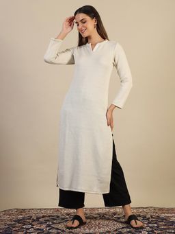 Aurelia - Solid/Plain White Kurta fpr Women