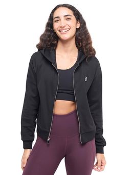 Hunnit - Women Black Solid Zipper Jacket