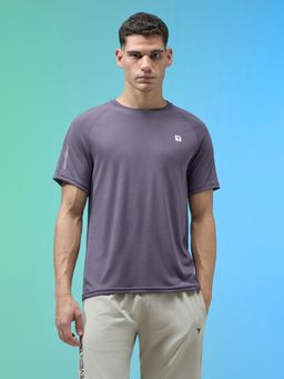 Technosport - Men Grey Checks T-Shirt with Techncool+ Sweat Wicking Workout Wear