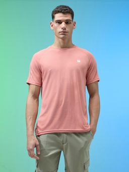 Technosport - Men Pink Checks T-Shirt with Techncool+ Sweat Wicking Workout Wear