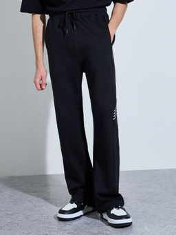 Styli - Men'S Solid Drawstring Waist Relaxed Track Pants